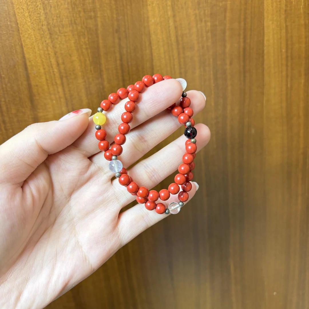 含辰砂工艺品多圈朱砂手串手链6mm