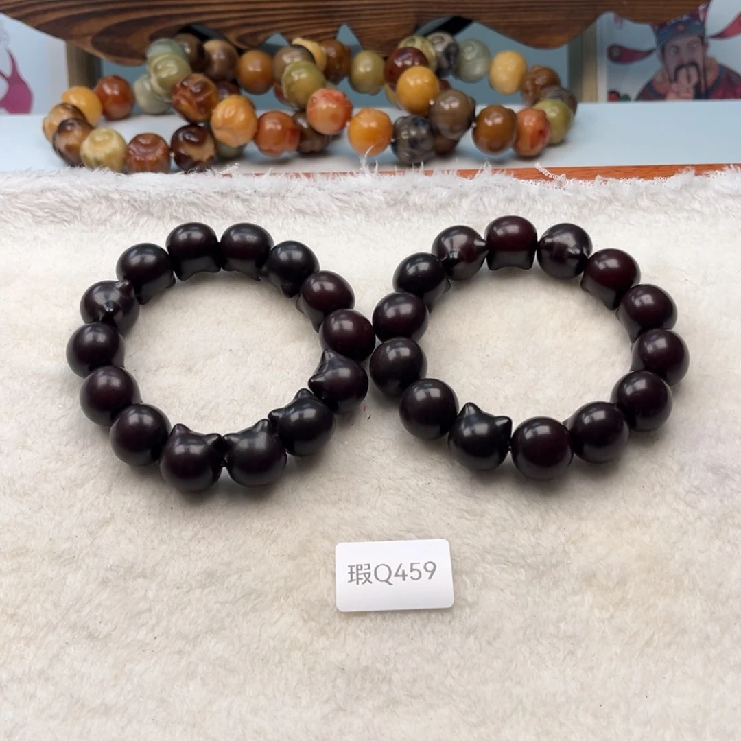 菩提根/象牙果手串17mm瑕猫头随机一串q459