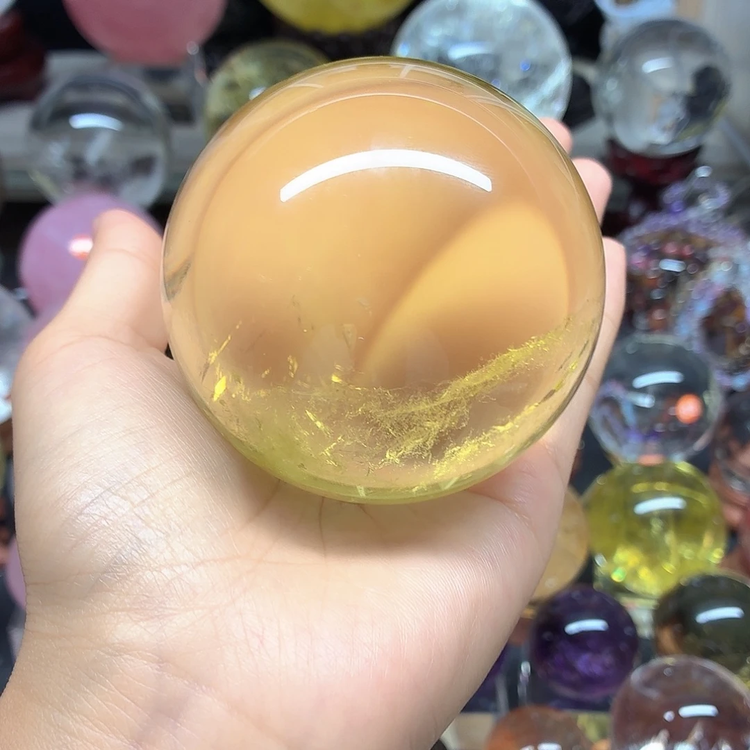 乖***熊珠宝半成品水晶未镶嵌黄水晶蓝针72A972