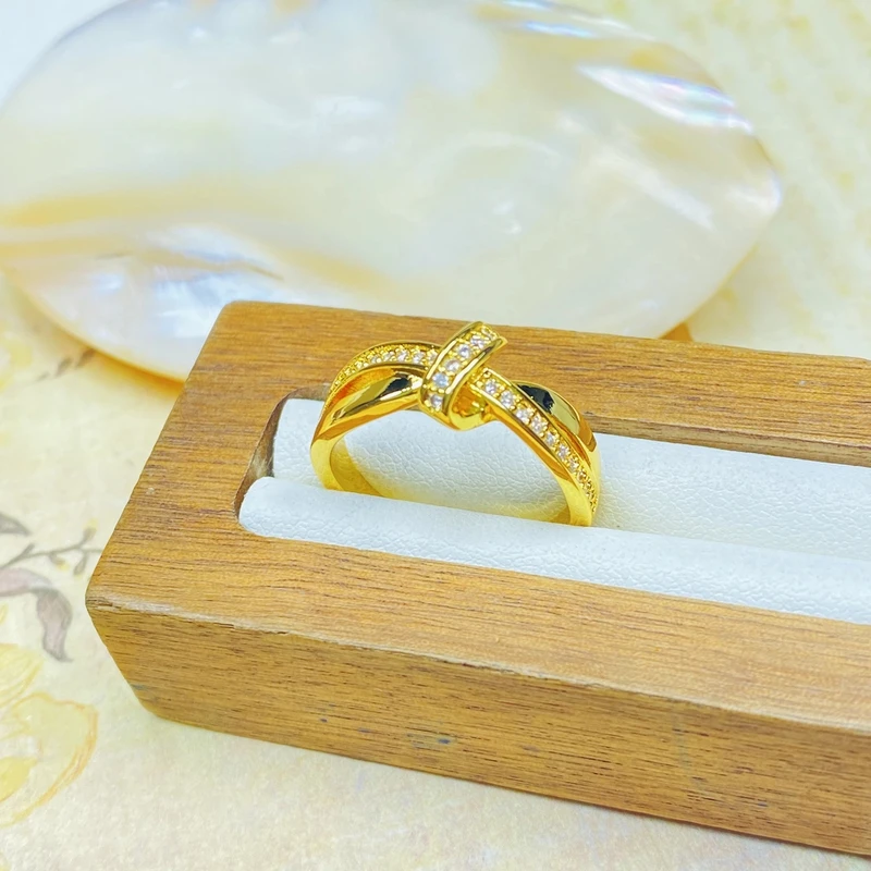 戒指 戒指 K0263经典黄色交叉戒指多样性发货48042