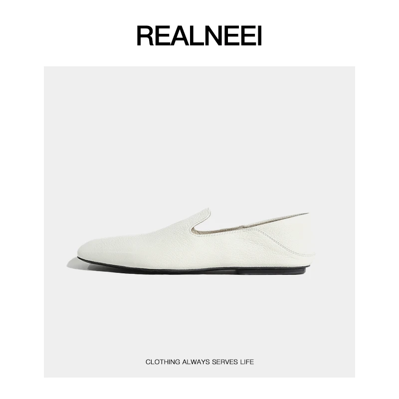 REALNEEI【可踩跟两穿乐福鞋】一脚蹬单鞋平底UPBS241230鞋子