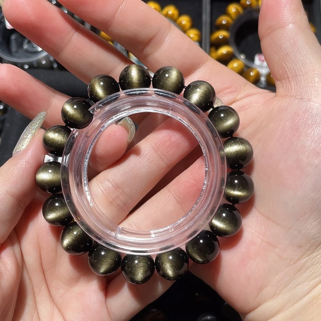 往***风黑曜岩未镶嵌手链