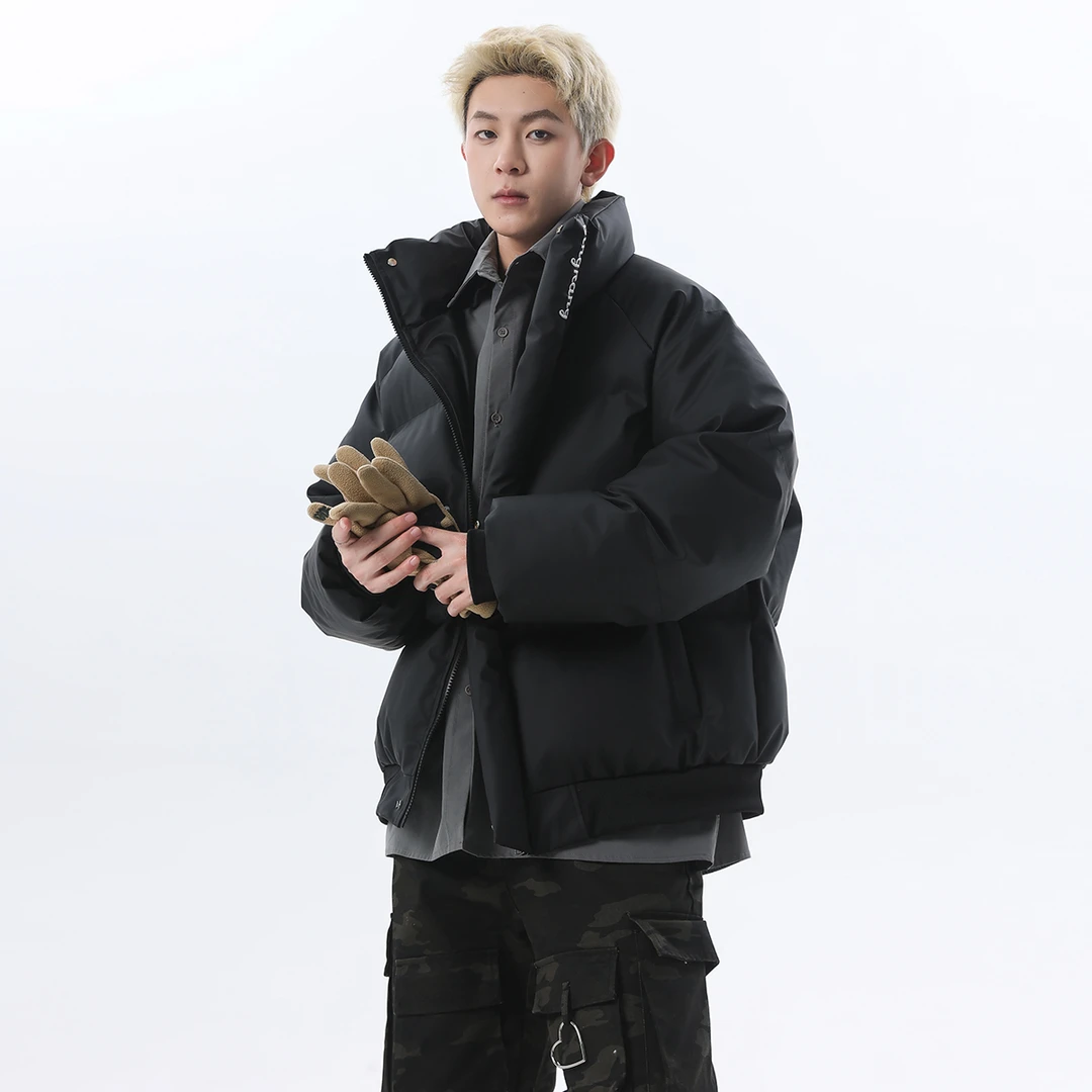 棉服男款冬季立领加厚立领防风刺绣棉衣宽松保暖棉服情侣百搭美式