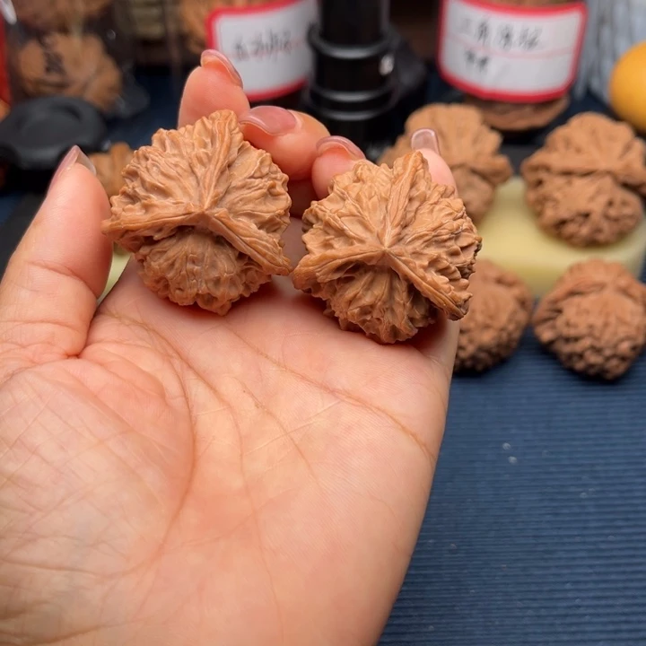 吊坠文玩核桃38盘山三棱全品