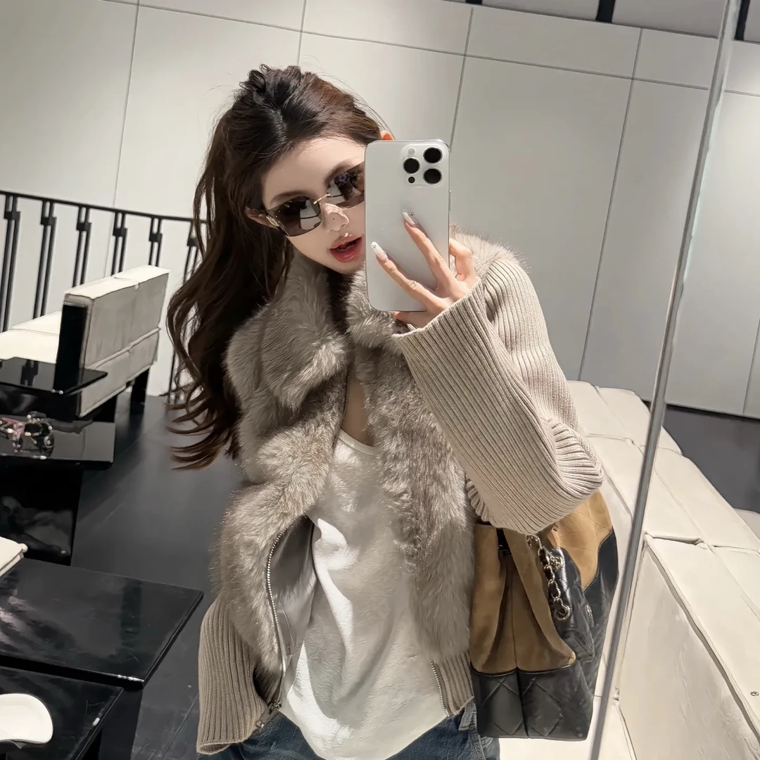 网红款2025秋冬爆款国王托卡女高级感时尚毛毛外套袖子可脱卸马甲