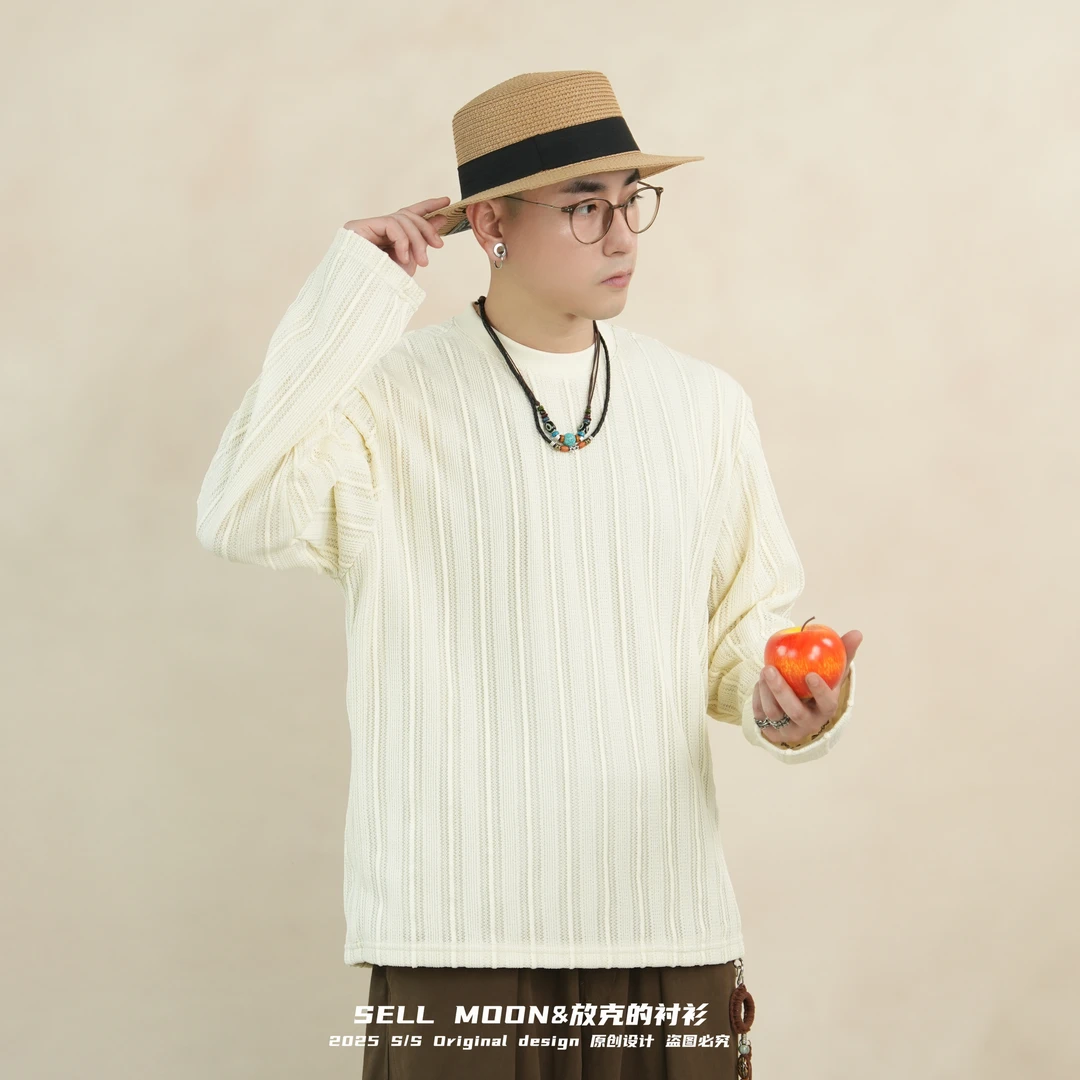 SELLMOON针织镂空提花小众宽松百搭休闲长袖套头卫衣秋冬冬季上衣