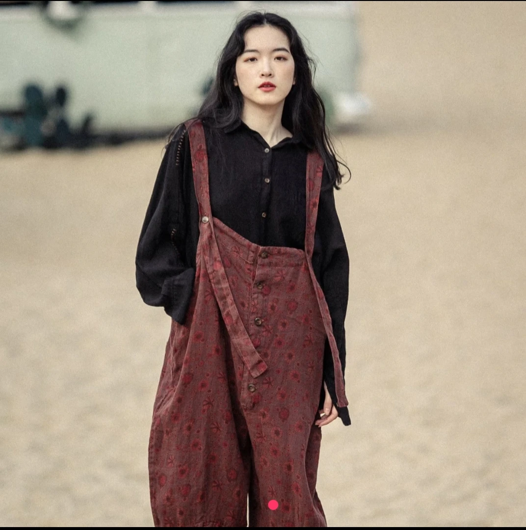 陌上麻韵原创A013#背带连体裤