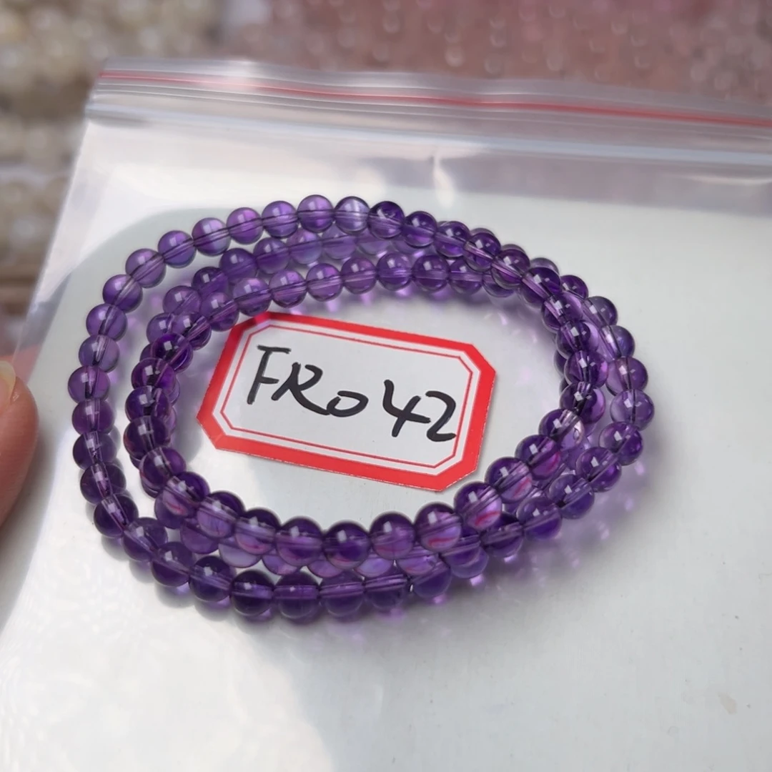 水晶手链未镶嵌还**子紫水晶5.6mm左右