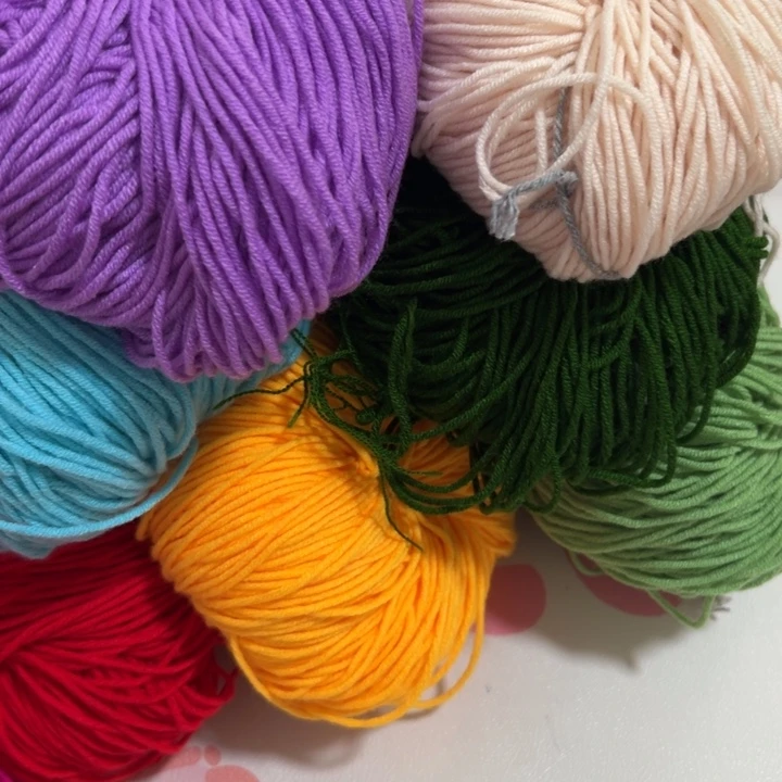 三醋酯纤维5股浅紫 肤色 浅湖蓝 深绿 大红 金黄 抹茶绿