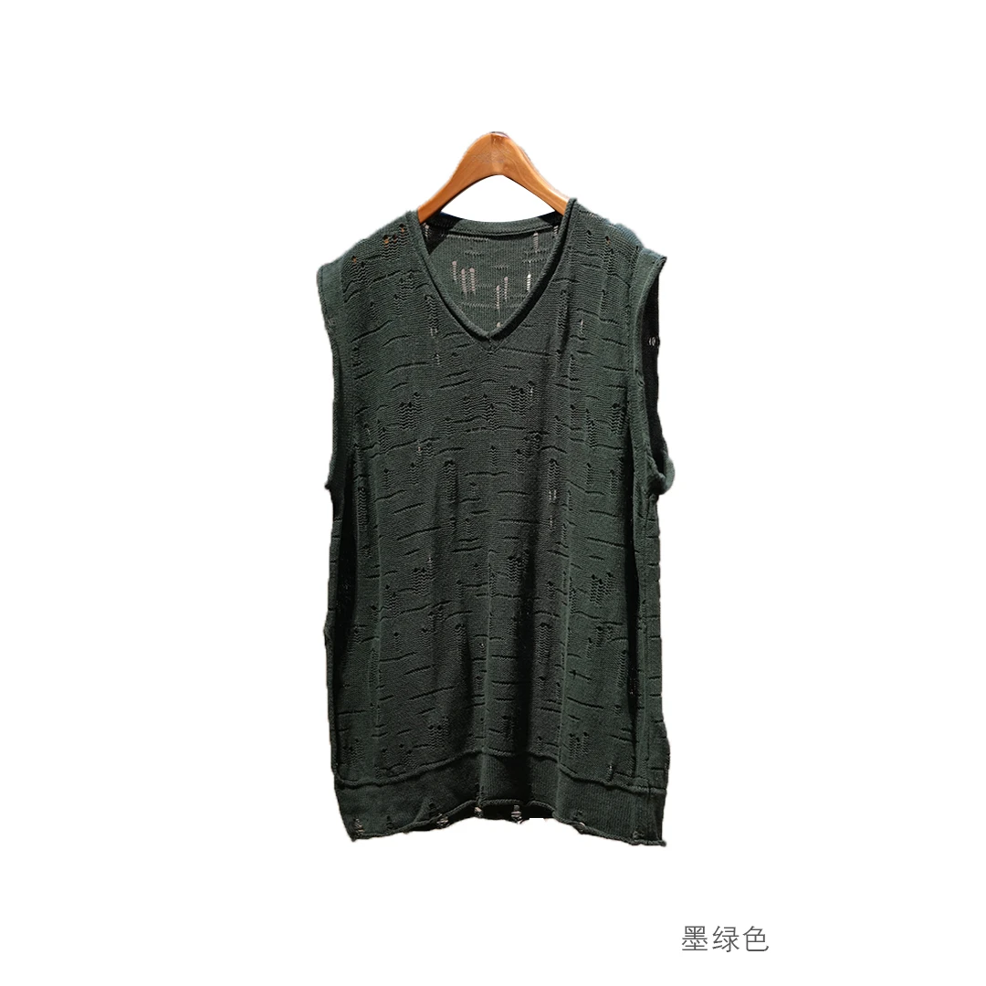 布衣分享  W24517  几见原创设计针织镂空纯色背心