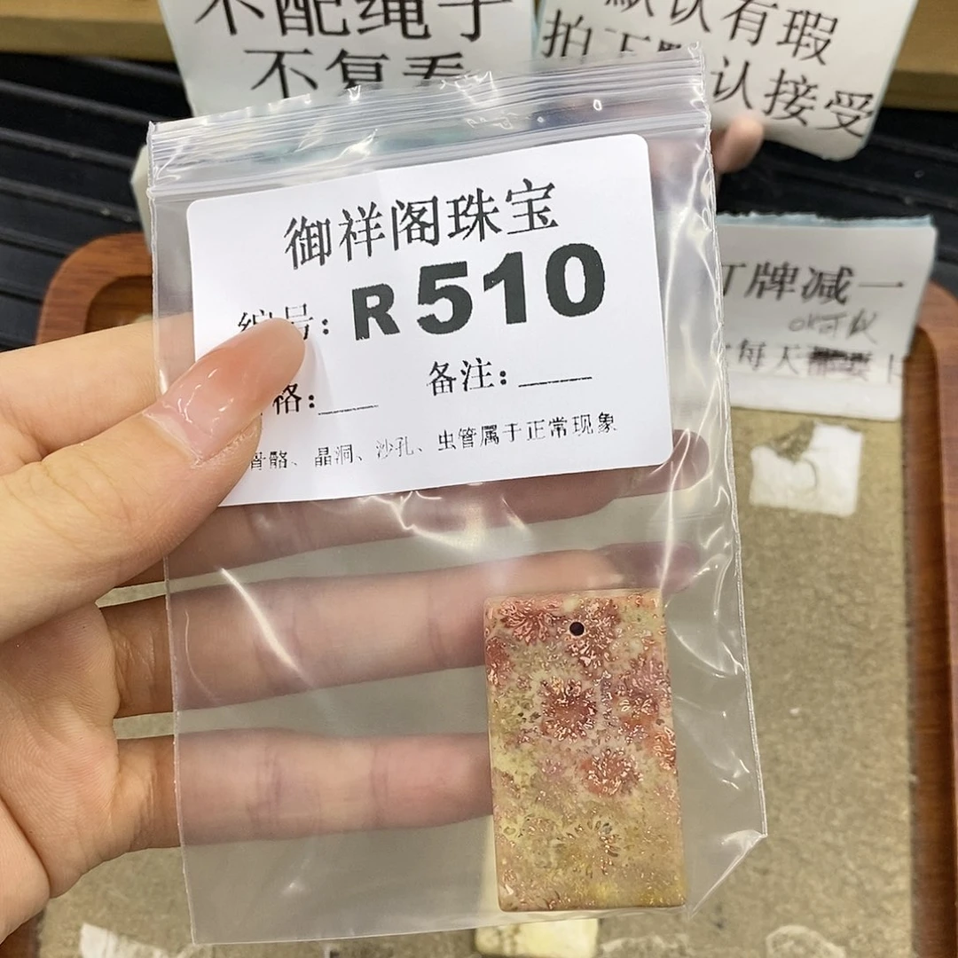 硅化珊瑚（珊瑚玉）未镶嵌颈饰机*鱼