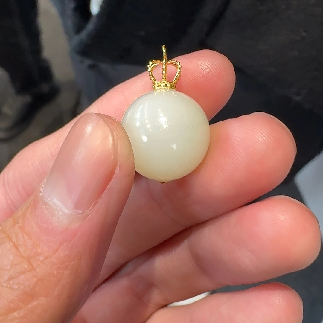 和田玉路路通18K金镶嵌310冯总卡14左右俄料