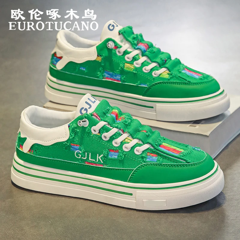 欧伦啄木鸟EUROTUCANO男鞋潮流百搭休闲帆布鞋子男款透气运动板鞋