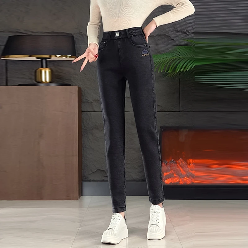 牛仔裤2025春夏秋女款弹力裤休闲新款高腰显瘦宽松百搭直筒长裤