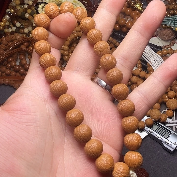 手串猴头核桃猴头雕刻精工原皮同尺小凤羽手持一串