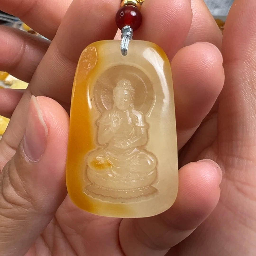 蜜蜡未镶嵌裸石阿弥陀佛