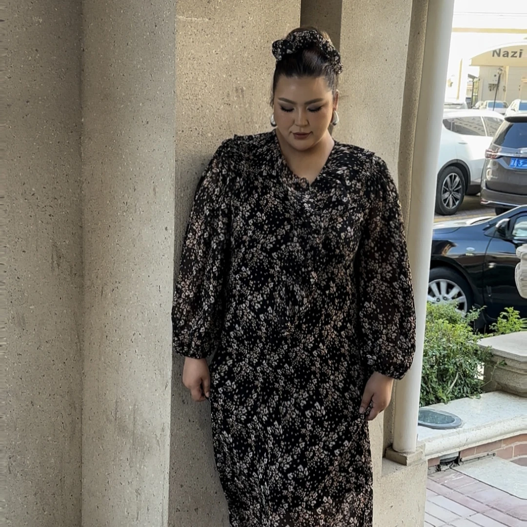 Melek·长款夏季印花连衣裙