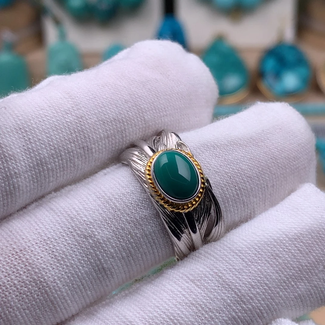 绿松石银S925镶嵌珠宝奇石