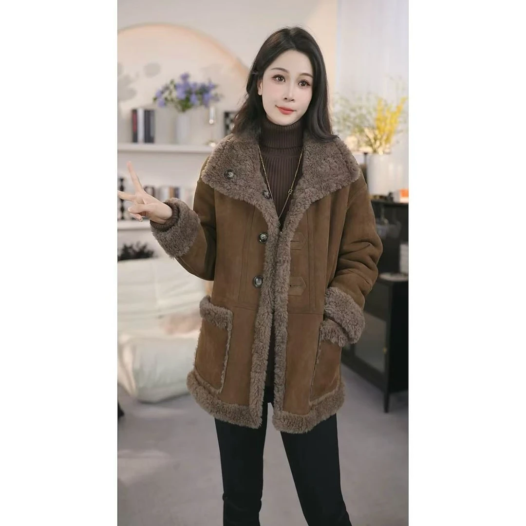 双面穿新款羊羔绒外套百搭显瘦加厚冬季皮毛一体