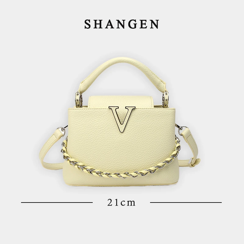 【尚恩CC】SKL-7527-柠檬黄-轻奢时尚女士新款手提单肩斜挎包