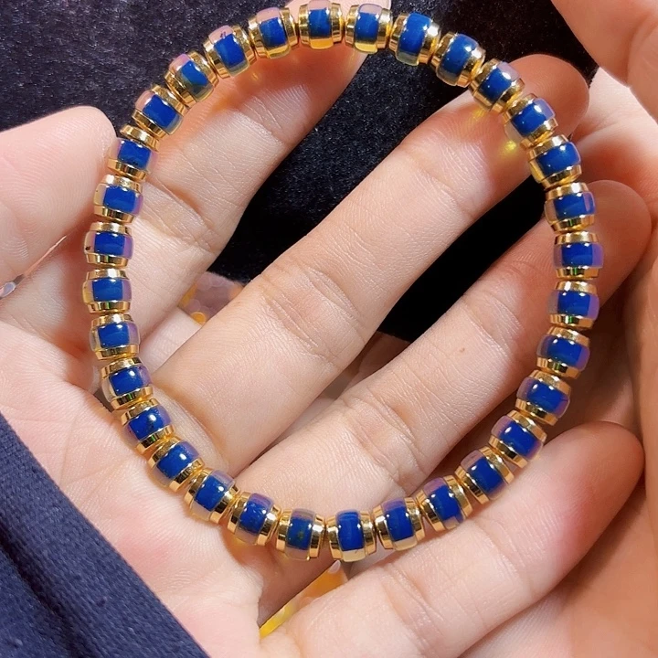 蓝珀未镶嵌珠宝奇石多米尼加蓝珀灯笼手串6