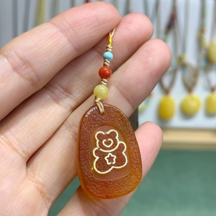 蜜蜡未镶嵌裸石手机挂