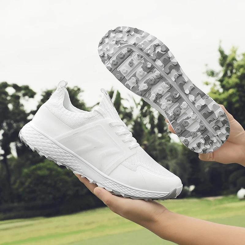 高尔夫球鞋男款网面透气可卸钉防滑无钉底运动休闲跨境户外训练鞋