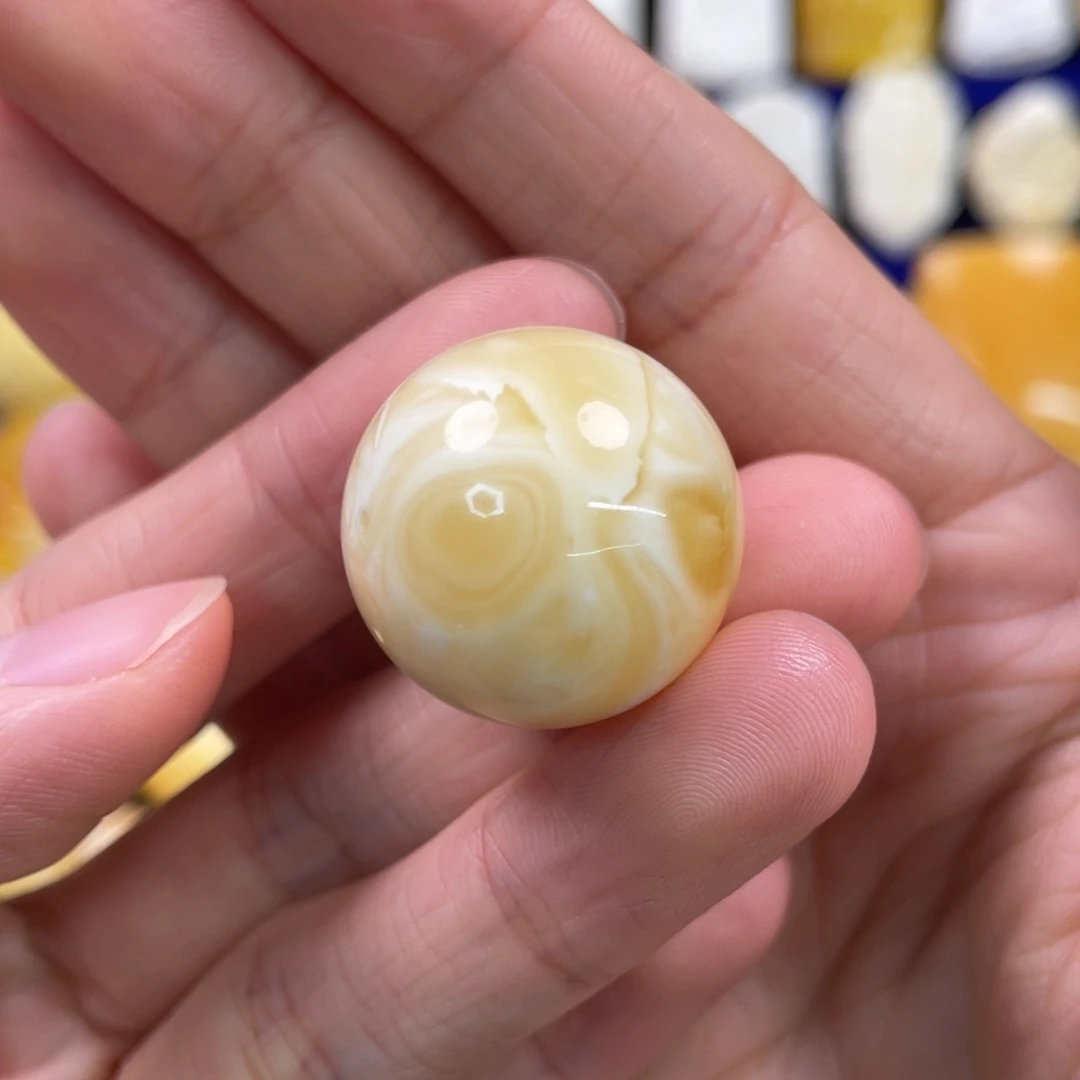 蜜蜡裸石未镶嵌琥珀蜜蜡珠子卡23.3mm