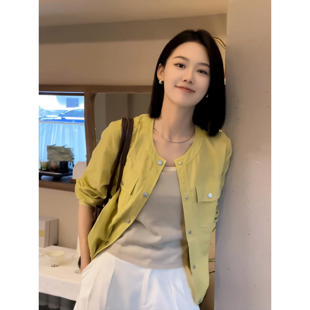 法式高级感气质黄色防晒衬衫女2025夏季新款时尚洋气百搭外套上衣