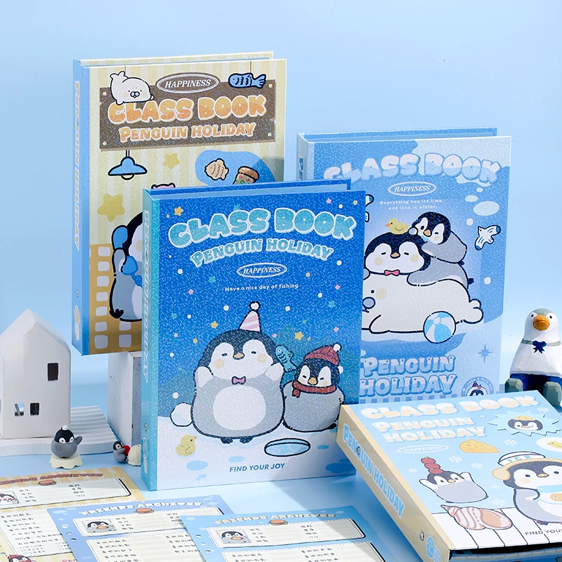 可爱企鹅同学录卡通小学生六年级初中毕业纪念册ins风活页留言册