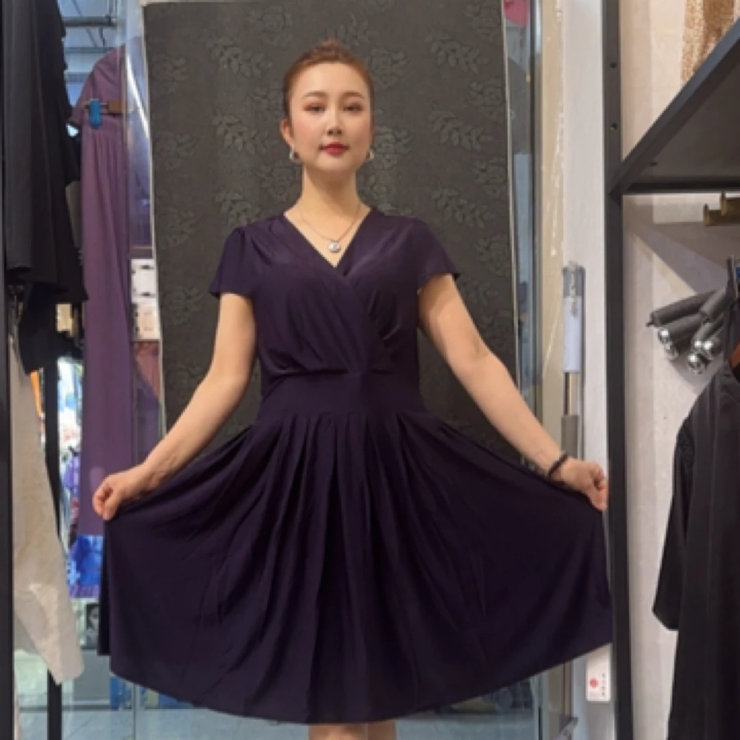 V领拼色吊带长裙A字裙夏季连衣裙气质裙子设计师礼服