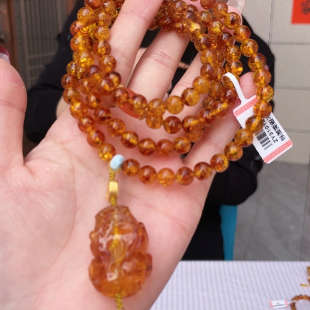 琥珀手链未镶嵌花珀