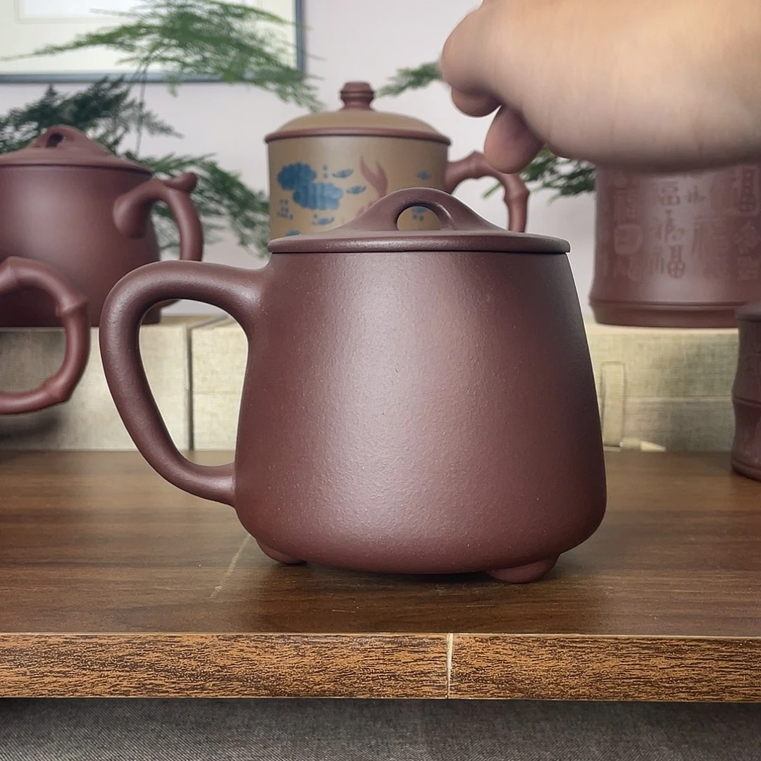 茶杯紫砂素杯石瓢500cc