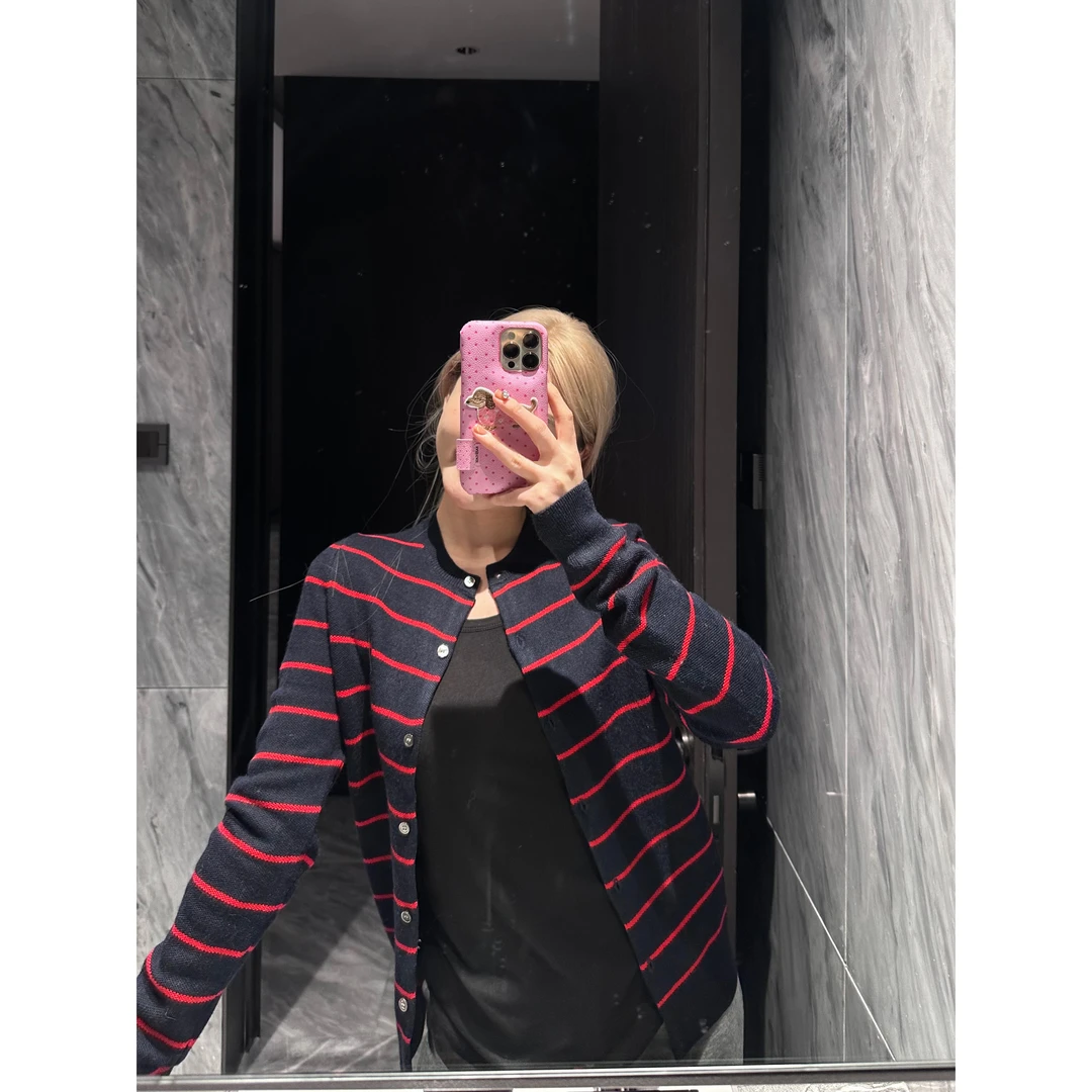 Nisabena【慕斯】25ss 小众设计师款条纹针织开衫