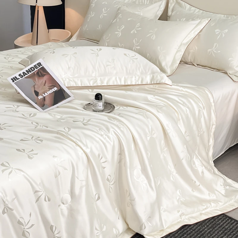 富安娜2025新款夏季提花水洗天丝夏被夏凉被四件套可机水洗空调被