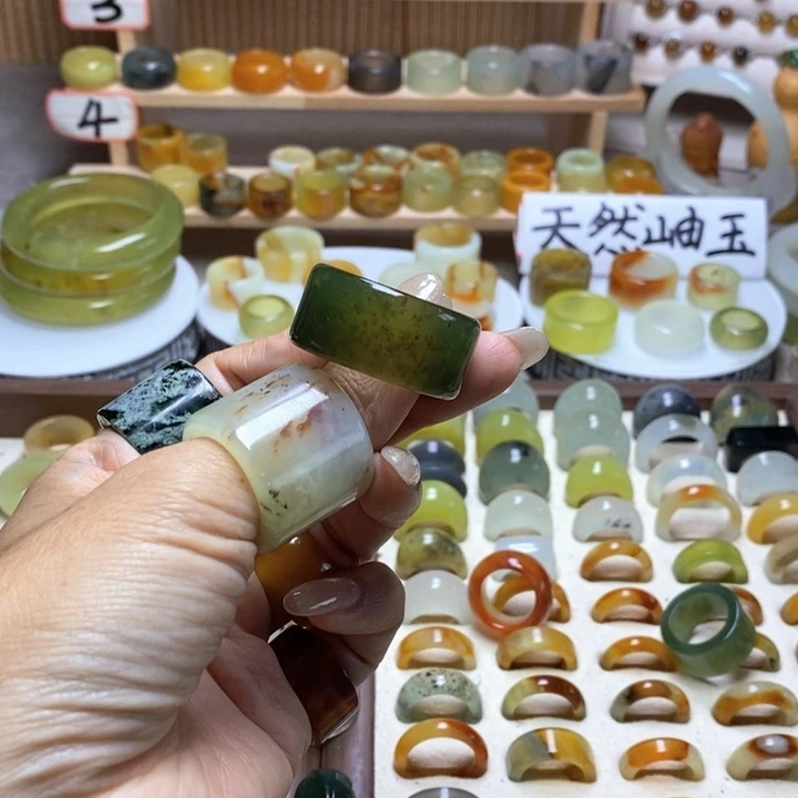 H***ⁿ未镶嵌岫玉戒指岫玉精品指环内径 21.5