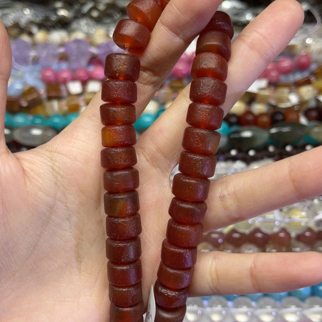 玛瑙/玉髓散珠天然老玛瑙卡12长条38厘米