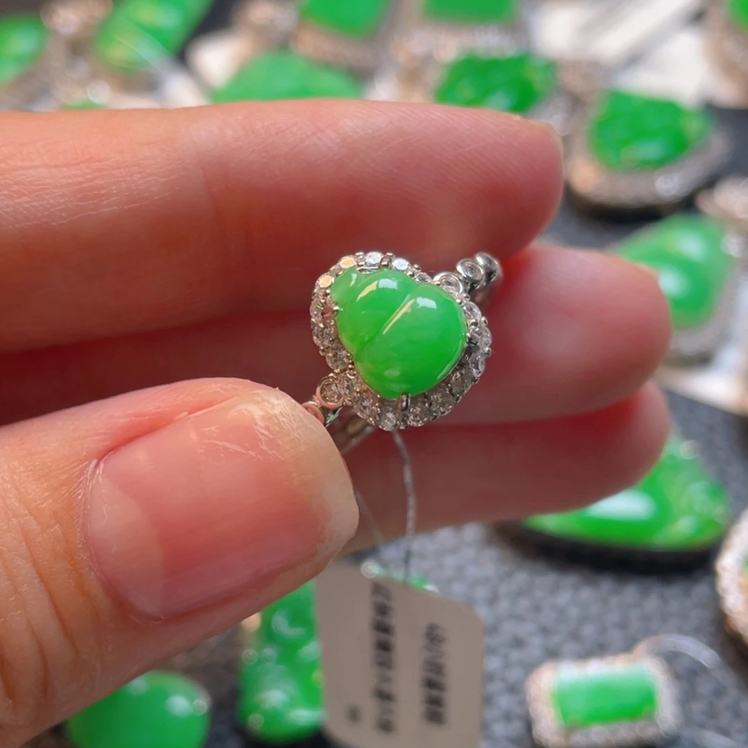 翡翠银S925镶嵌吊坠(不含链)戒指