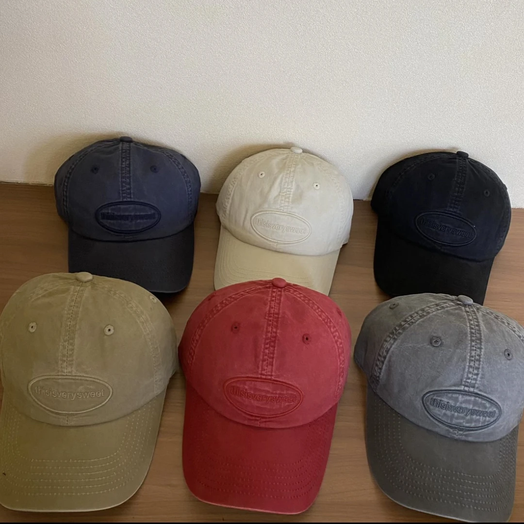 韩系sweet 刺绣做旧字母棒球帽情侣帽