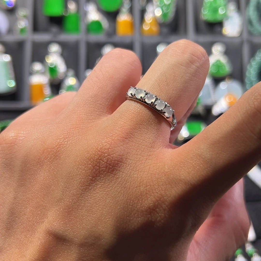 翡翠银S925镶嵌戒指