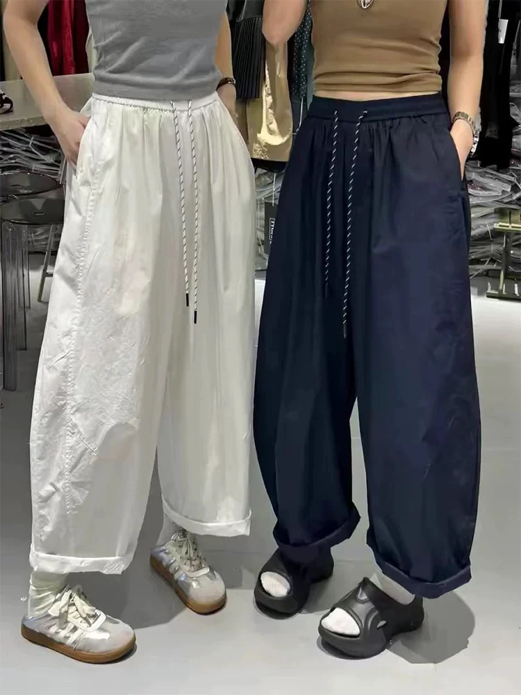 TTY青少年装夏季休闲高腰阔腿慵懒空气感直筒气球九分裤279186