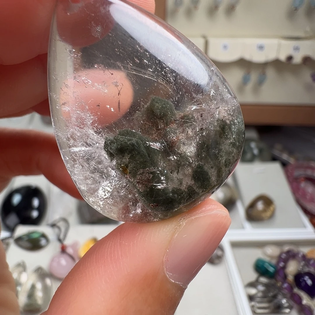 银S925镶嵌颈饰水晶天然幽灵水晶