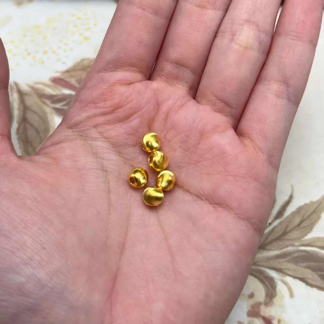 925银银制品 【北野珠宝】925银金色单珠-B17H-428多样性发一颗6mm