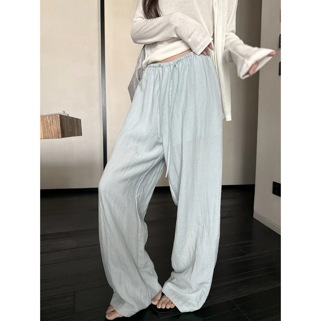 VUMP 汤汤裤&凉感莱赛尔亚麻松紧腰松弛感宽松阔腿裤长裤春夏新款