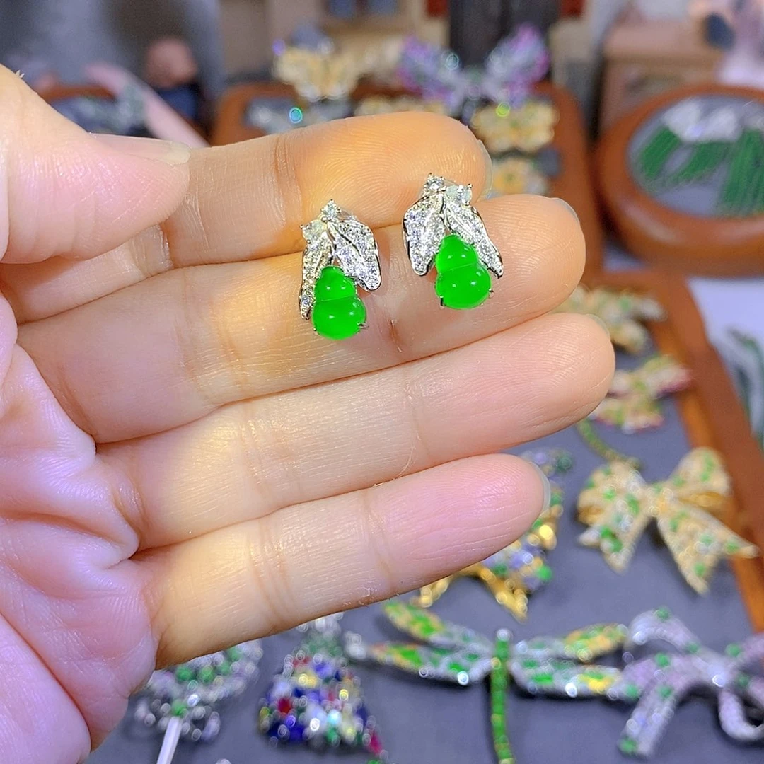 颈饰银S925镶嵌翡翠