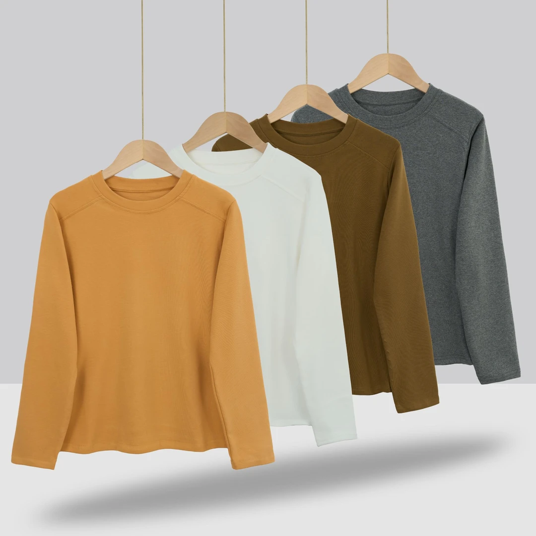 32支精梳棉260克【春秋厚款】正肩圆领T恤5223M