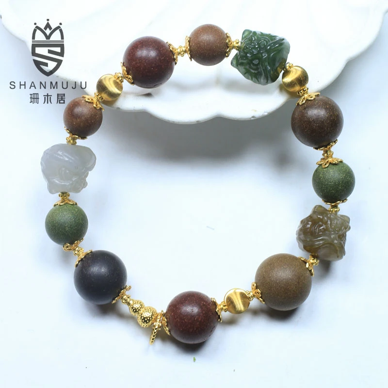 【珊木居】HXZ605JY 多宝合香珠+醒狮单圈手串