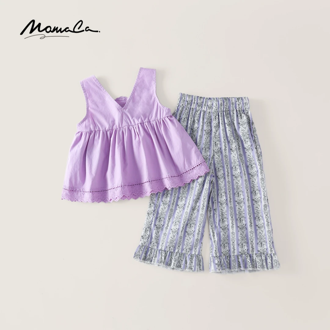 MOMOCO夏季女童时尚韩系碎花套装两件套77620580002