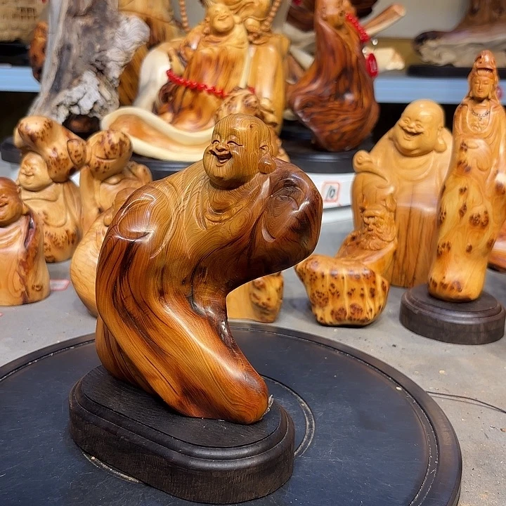 柏木太行崖柏弥勒佛