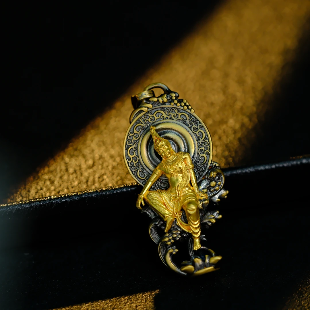 深圳水贝黄金 足金水月观音黑金巫是云黄金摆件配件 (不含链，绳)